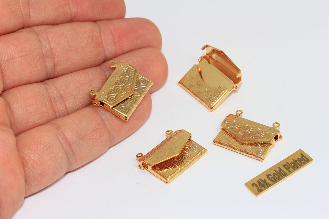 17x22mm 24 Shiny Gold Envelope Charms, Opening Envelope Charms, XP108