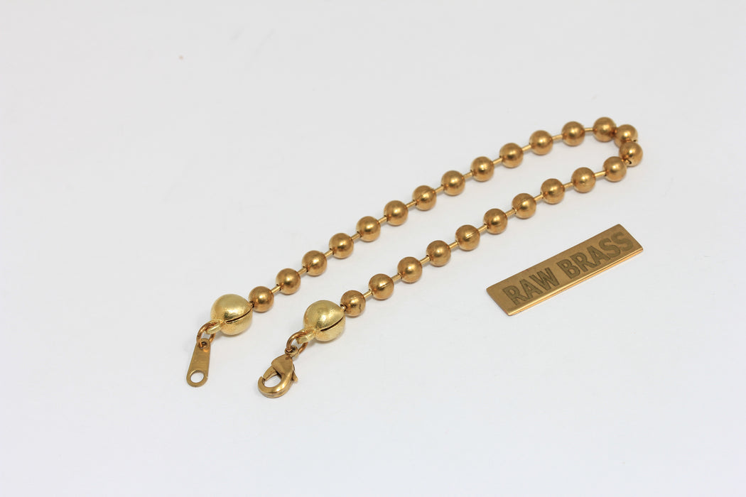 4 mm Ham Pirinç Küre Bileklik, Hazır Küre Boncuklu Bileklik, BXB199-4
