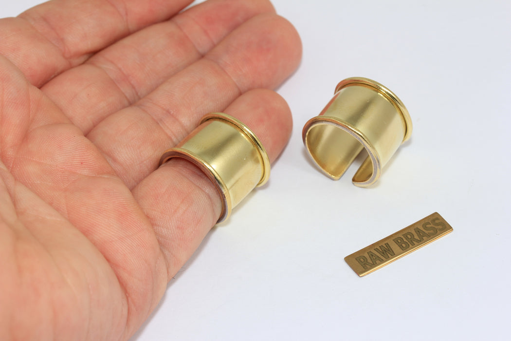 Raw Brass Inlay Ring Setting, 13mm Channel Ring Settings, Ring Base, ZRCN882-2