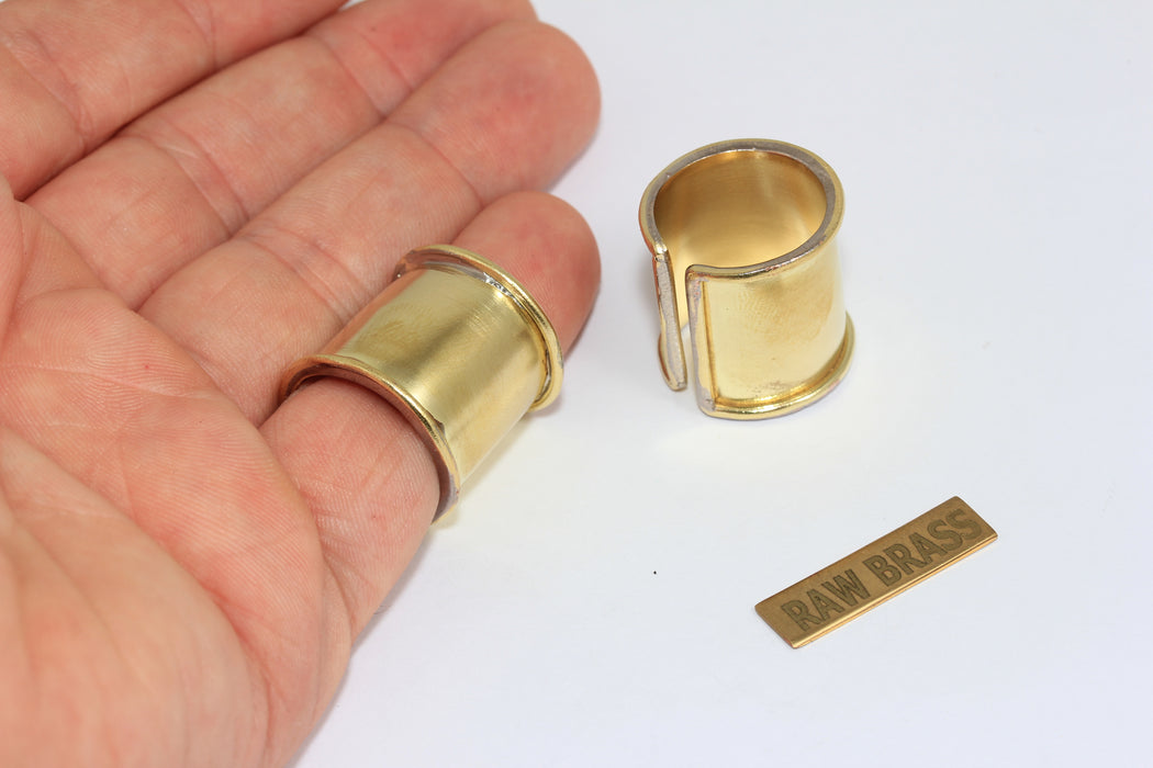 Anello martellato in ottone grezzo da 19-20 mm, anello largo importante, componenti in ottone, LA10