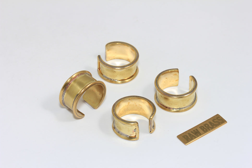 17-18mm Raw Brass Inlay Ring Setting, 7,8mm Channel Ring Settings, Ring Base, ROSE75