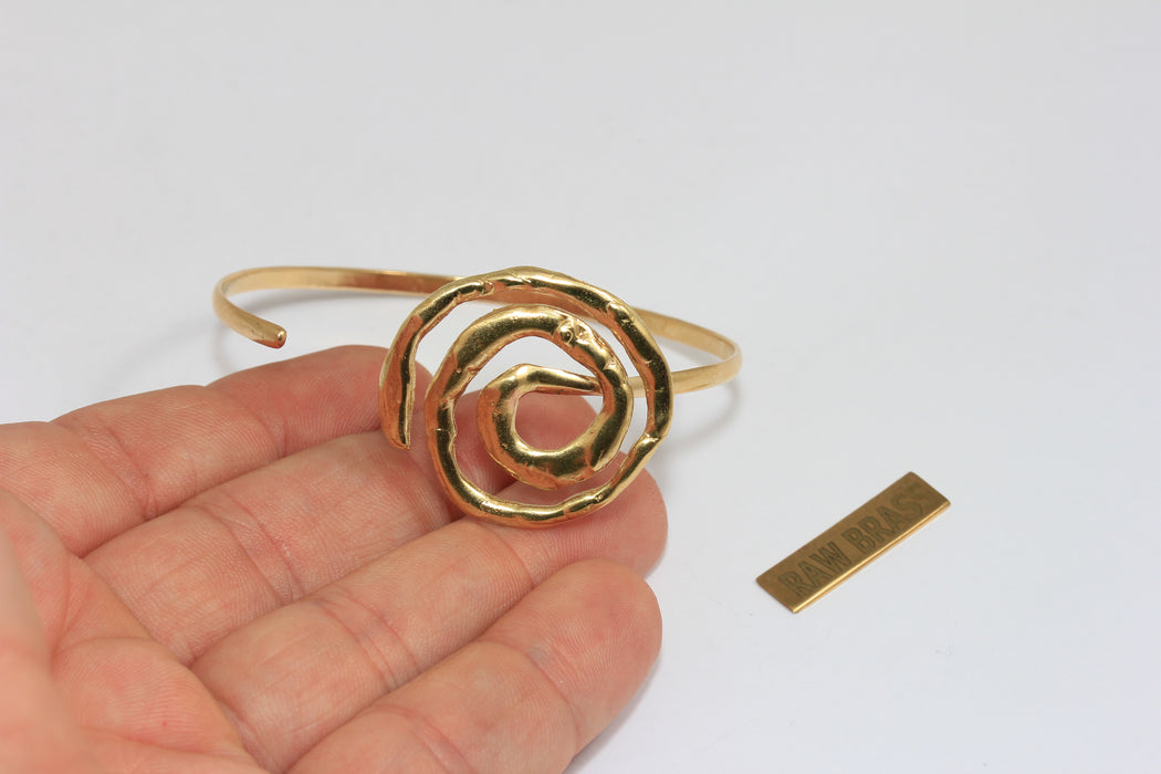 Bracciale rigido piatto in ottone grezzo da 4,7 mm, bracciale rigido impilabile in ottone grezzo, bracciale regolabile in ottone grezzo, XP85