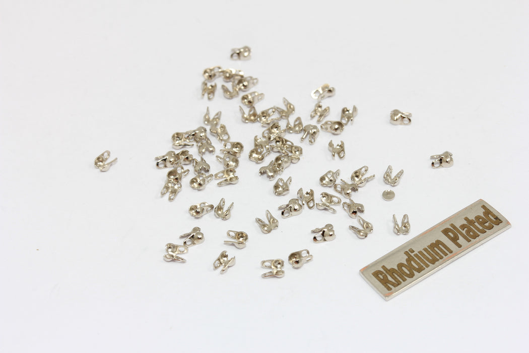 Perline a cricchetto placcate in rodio, adatte a catene a sfere da 1 mm, chiusure a catena, CR70