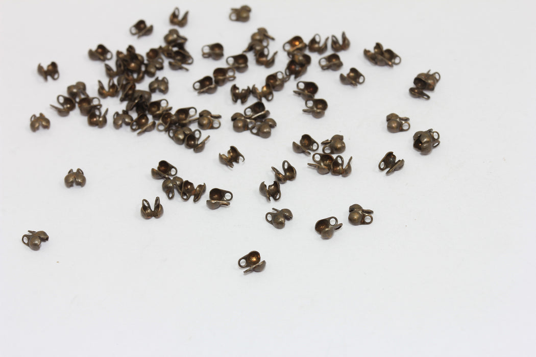 Bronz Kaplama Kıvrımlı Boncuklar, 1 - 1,2 mm Toplara Uygun MTE1302