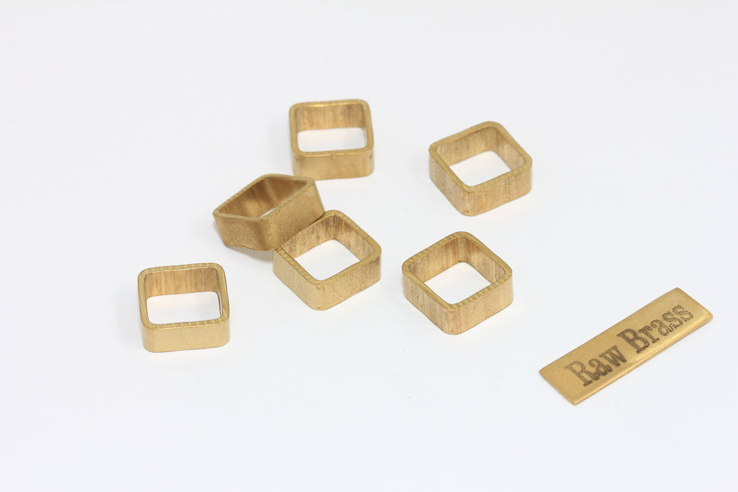 12x12mm Raw Brass Square Charms, Square Pendant, Brass   KA66