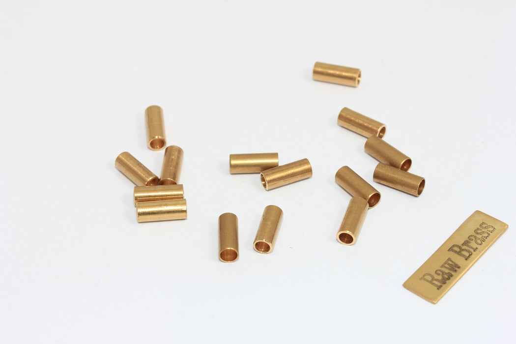 4x10mm Ham Pirinç Boru Boncukları, Borular, Ara Boncuklar, KA50