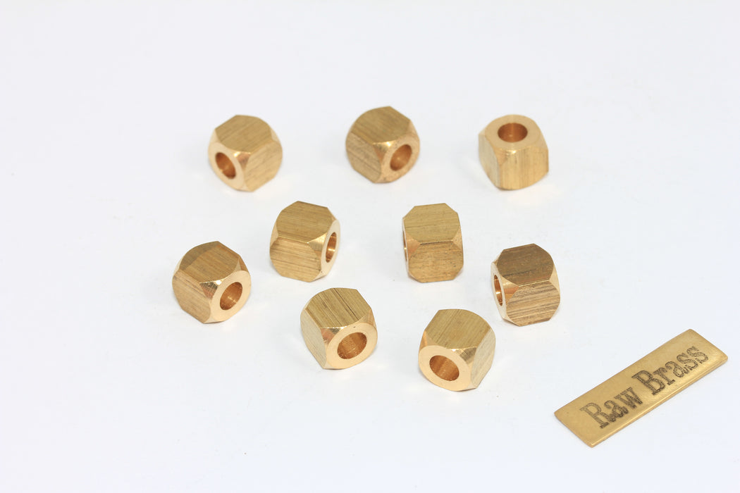 8 mm Ham Pirinç Küp Boncuklar, Küp Tüpler, Tüp Boncuklar, Ara Parça KA41