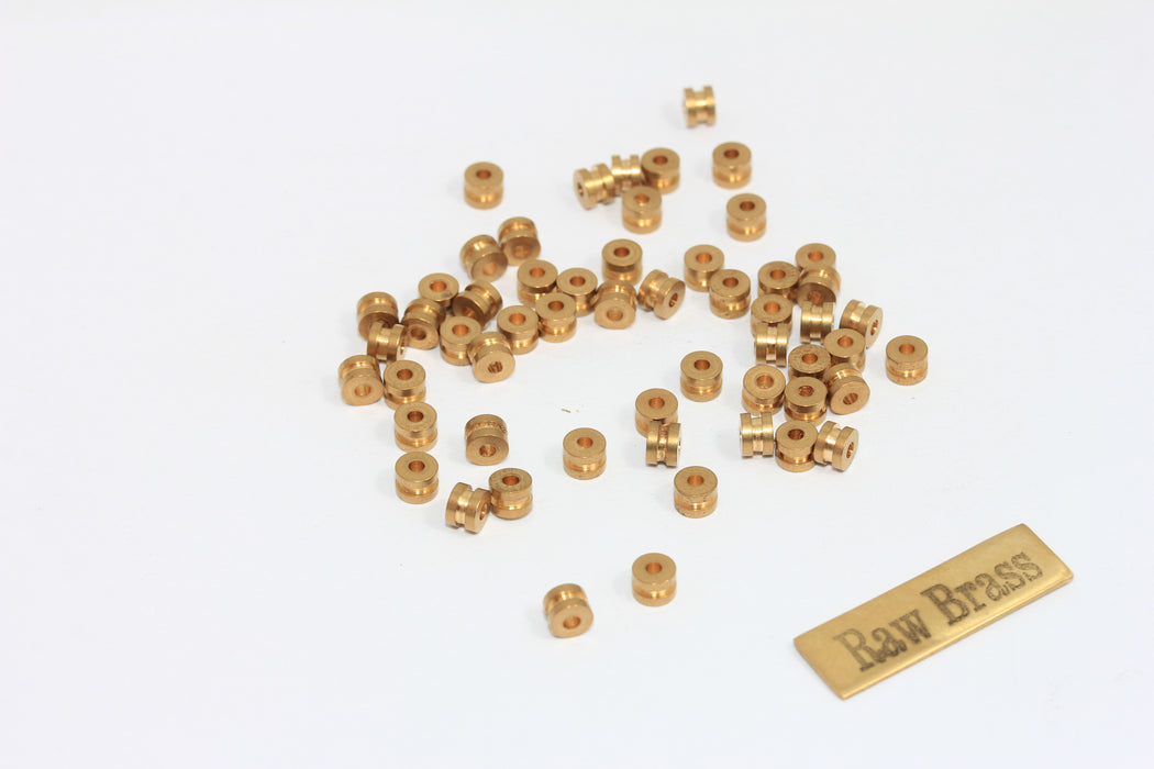 4 mm Ham Pirinç Ara Boncuklar, Yuvarlak Boncuklar, Mini Yuvarlak KA29