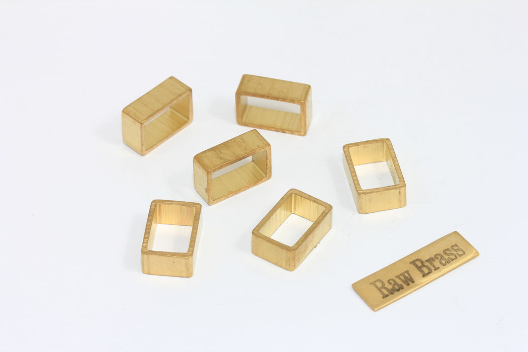 Ciondolo rettangolare in ottone grezzo da 10x15 mm, ciondoli geometrici, KA65