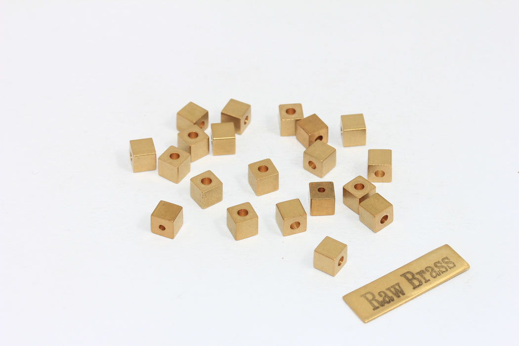 Perline cubiche in ottone grezzo da 5 mm, perline distanziatrici, cubi, perline cubiche, perline geometriche, perline per braccialetti, accessori in ottone grezzo, KA79