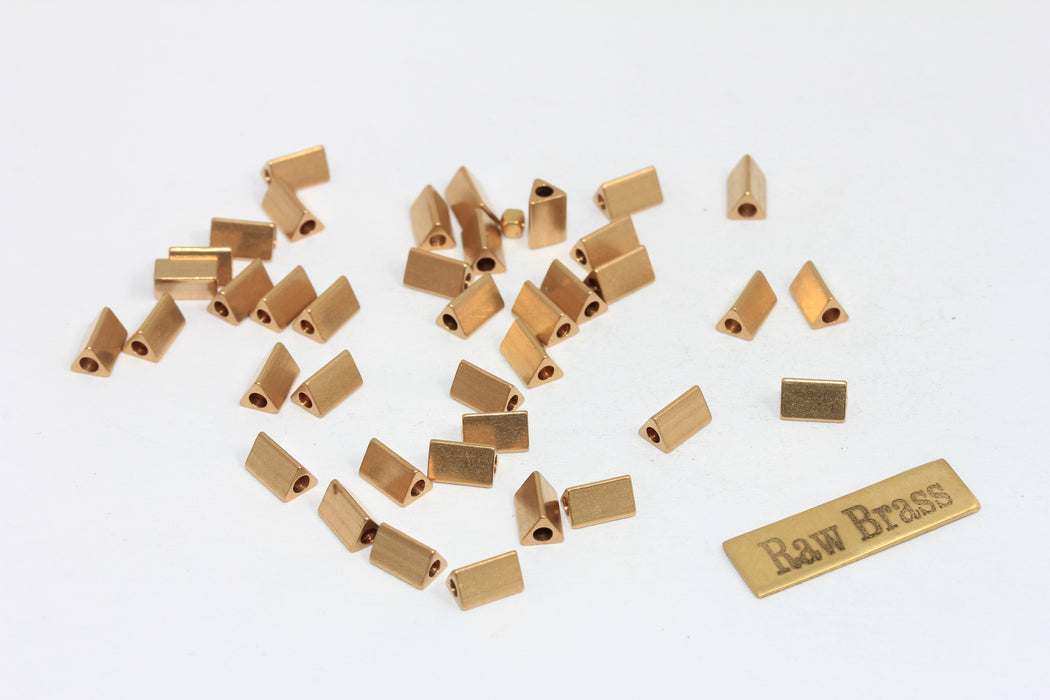 4x7mm Ham Pirinç Üçgen Takılar, Bilezik Tüpleri, Pirinç KA22