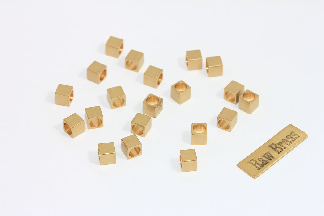 5mm Raw Brass Cube Beads, Spacer Beads, Cubes, Cube Beads, Geometric Beads, Bracelet Beads, Raw Brass Findings, CU, KA44