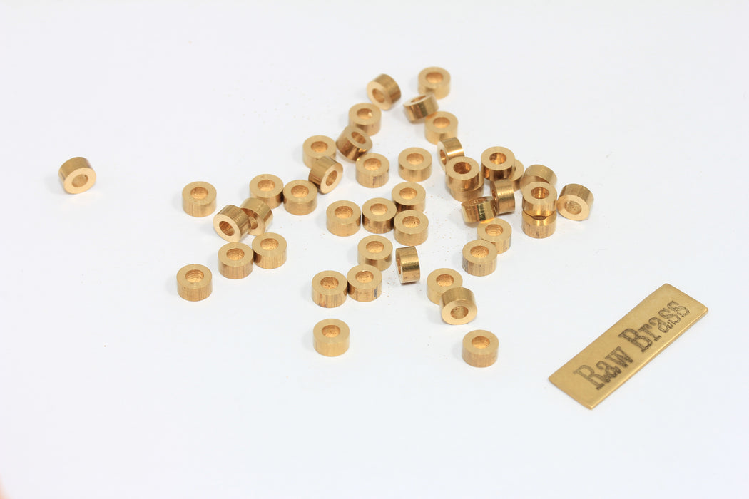 2,5x5mm Raw Brass Spacer Beads, Raw Brass Industrial KA28