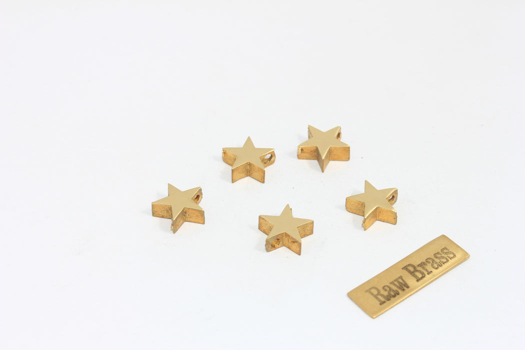 8x10mm Raw Brass Star Charms, Star Charms, Daintyi , KA68