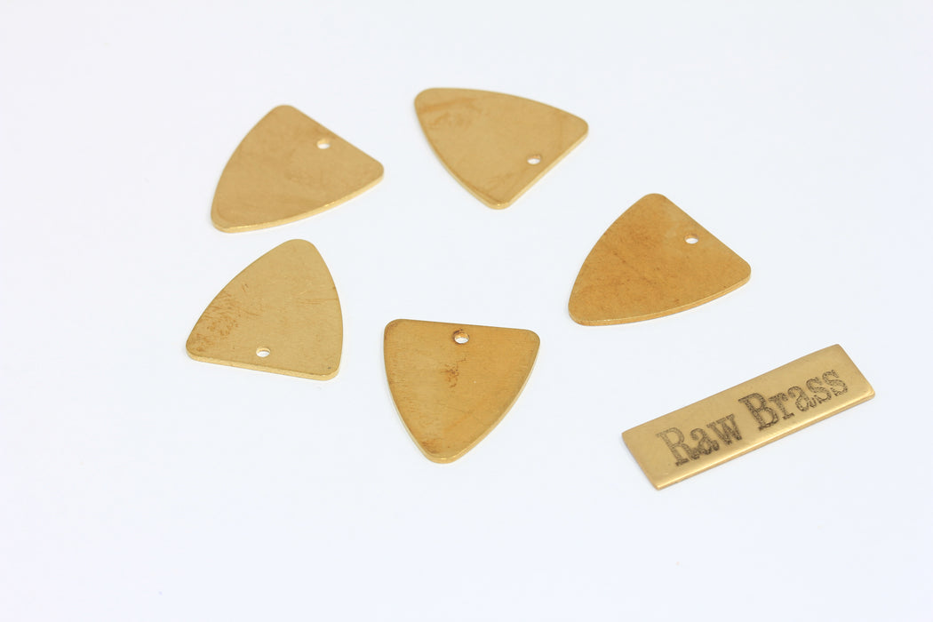 Ham Pirinç Üçgen Charm, 16x18mm Bağlantı Parçası, Üçgen, AC32