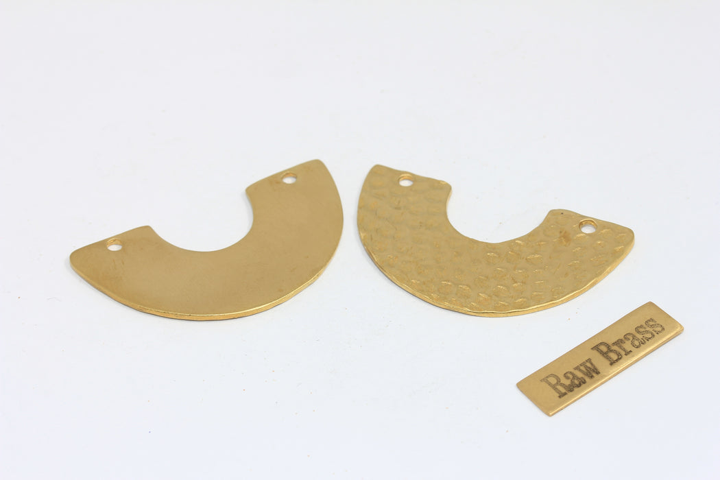 25x45mm Ham Pirinç Kolye, Yarım Ay Takılar, Ay, Pirinç AC20