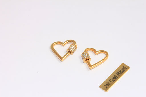 Shiny Gold Heart Screw Clasp