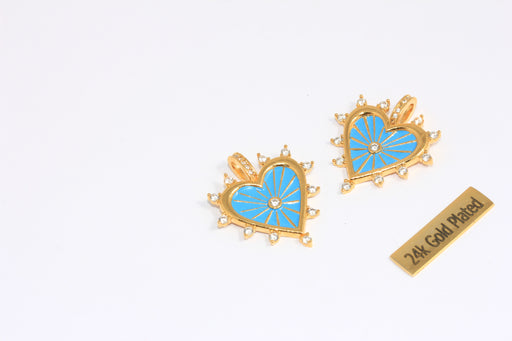 Shiny Gold Heart Charms