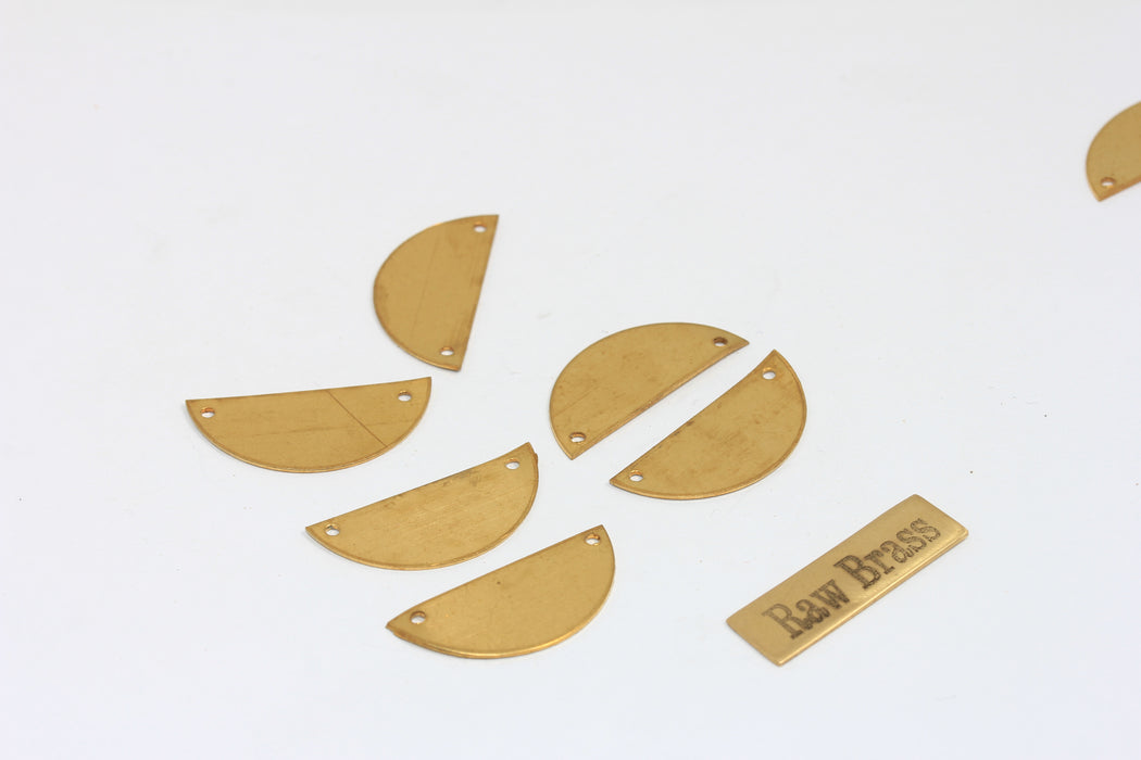 Raw Brass Stamping Pendant Blank, Stamping tag - Crescent , AC13