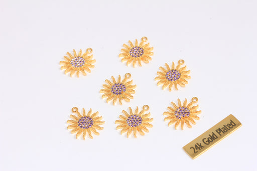Shiny Gold Sun Charms