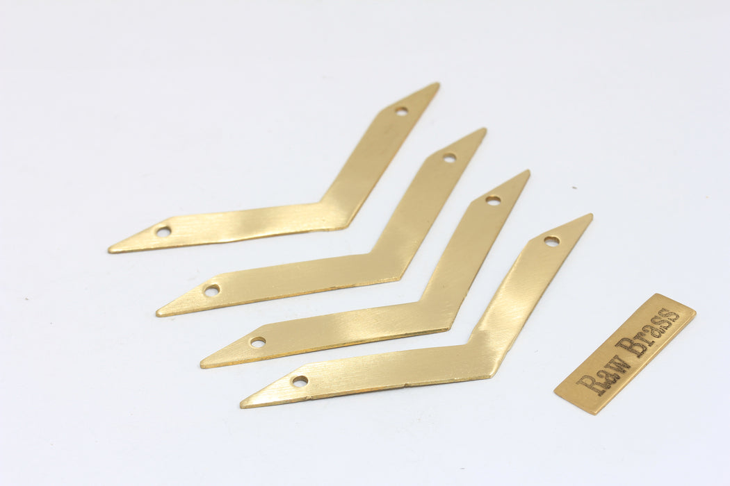 6x65mm Ham Pirinç Şevron, Şevron Kolye, Şevron Boş, AC4