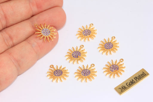Shiny Gold Sun Charms