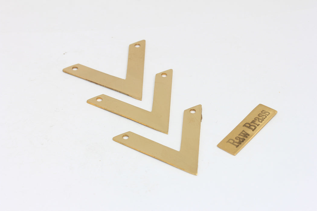 30x35mm Ham Pirinç Şevron Kolye, Şevron Kolye, AC3