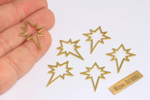 Brass North Star Charms