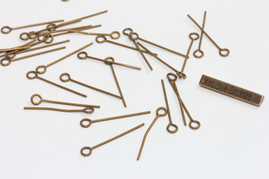 25mm Antique Bronze Eye Pin, Hoop Eye Pins, Eye Pins With Loop, DOM75
