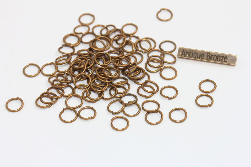 7mm Antique Bronze Jump Rings, Bronze Connector Open Jump Rings, DOM54