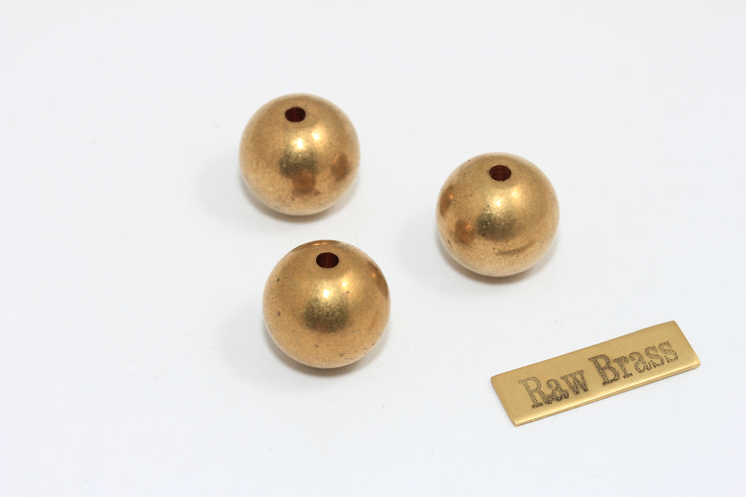 16 mm Ham Pirinç Küre Boncuklar, Küre Kolye, İçi Boş Küre Boncuklar, DOM84