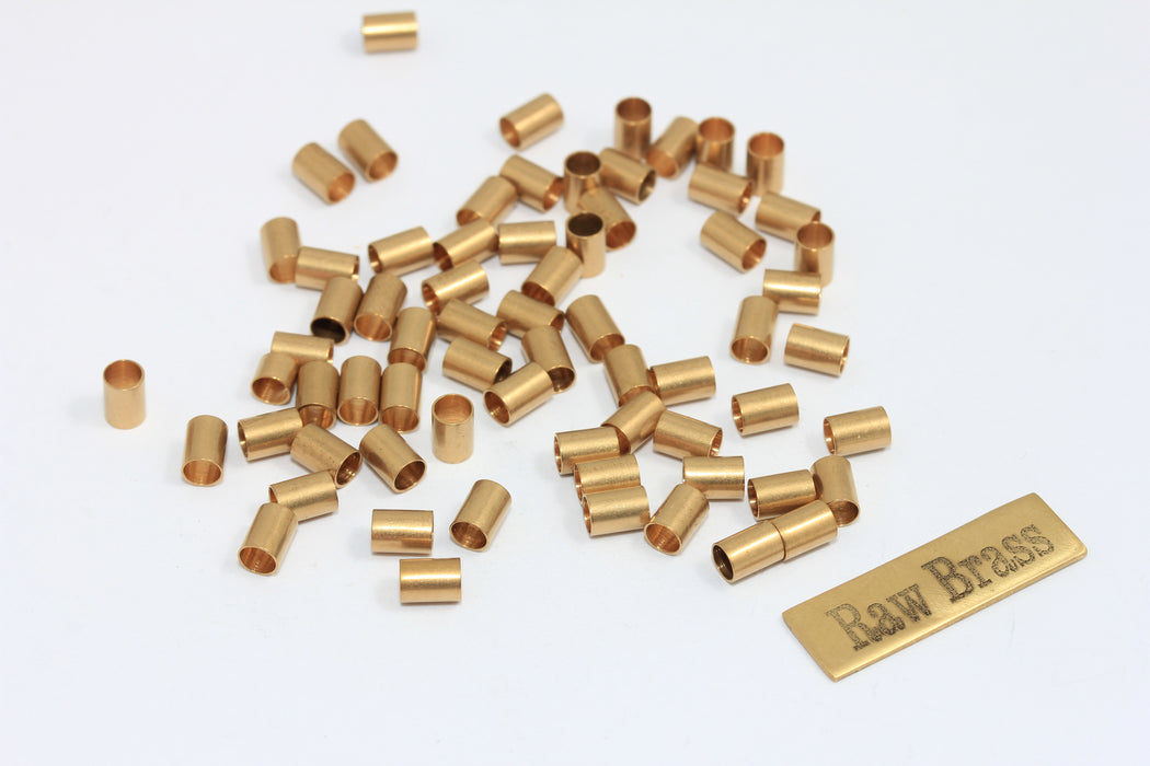 3,5x5 mm Ham Pirinç Boru Boncuklar, Bilezik Boru Boncuklar, Masif Pirinç Boru Boncuklar, DOM82