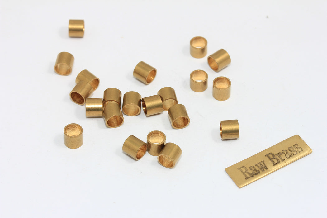 Perline tubolari in ottone grezzo da 5 mm, perline tubolari per braccialetti, perline tubolari in ottone massiccio, DOM81