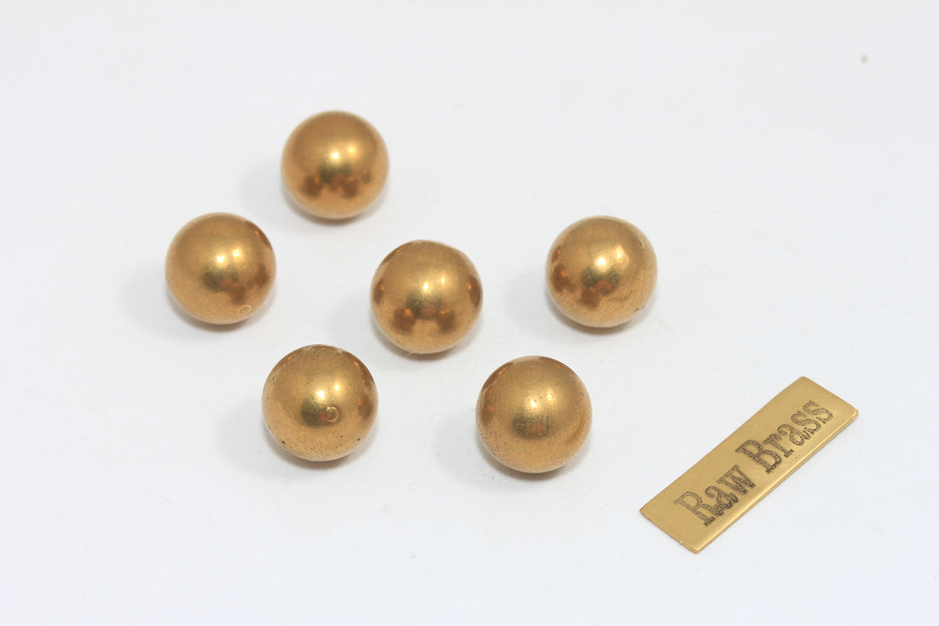 12mm Raw Brass Ball Beads, No Hole Beads, Solid Brass Ball Charms, DOM85