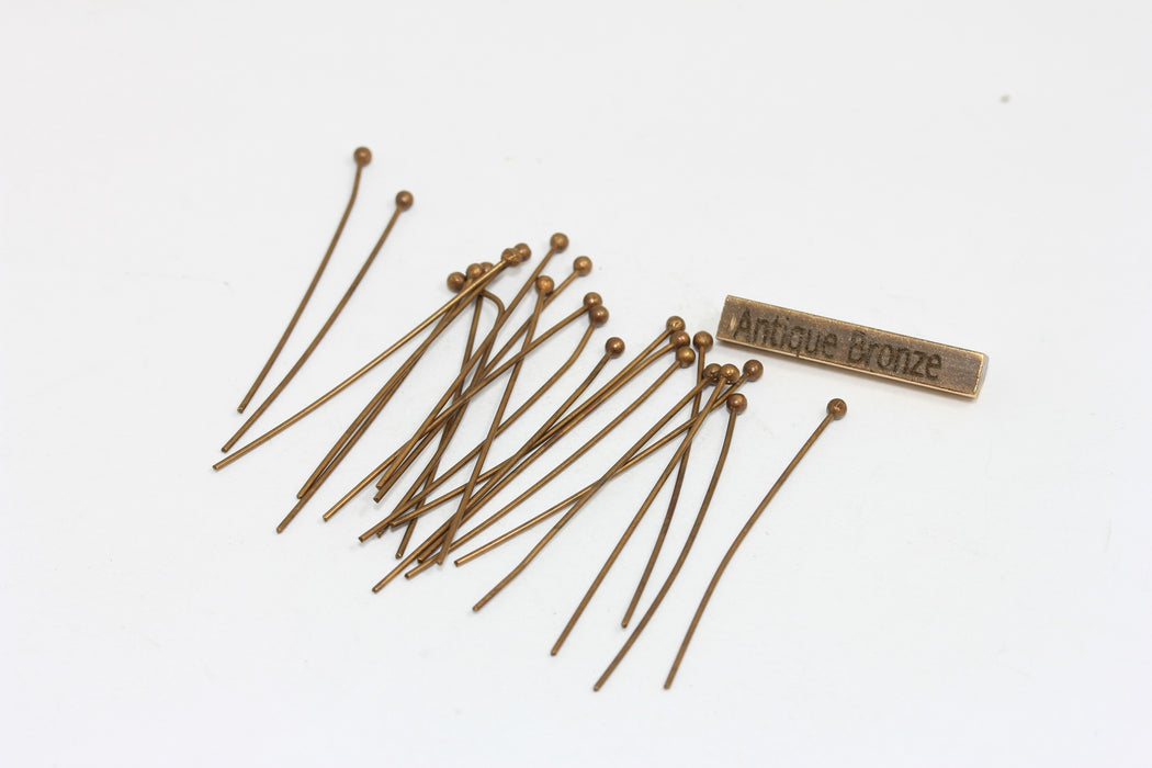 35mm Antique Bronze Head Pins, Ball Head Pins for Jewelry Beading, DOM74