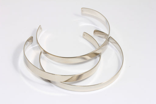 Rhodium Plated Flat Cuff Bracelet
