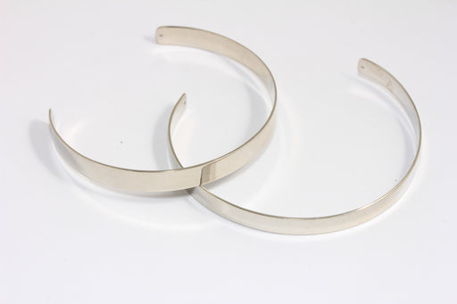 Rhodium Plated Flat Cuff Bracelet