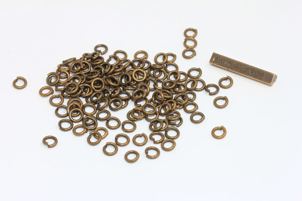 1x5mm Antique Bronze Jump Rings, Bronze Connector Open Jump Rings, DOM55