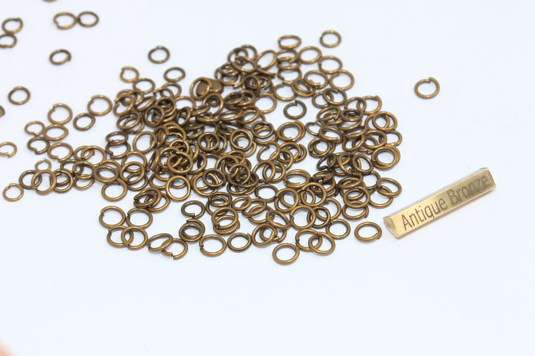 5mm Antique Bronze Jump Rings, Bronze Connector Open Jump Rings, DOM52