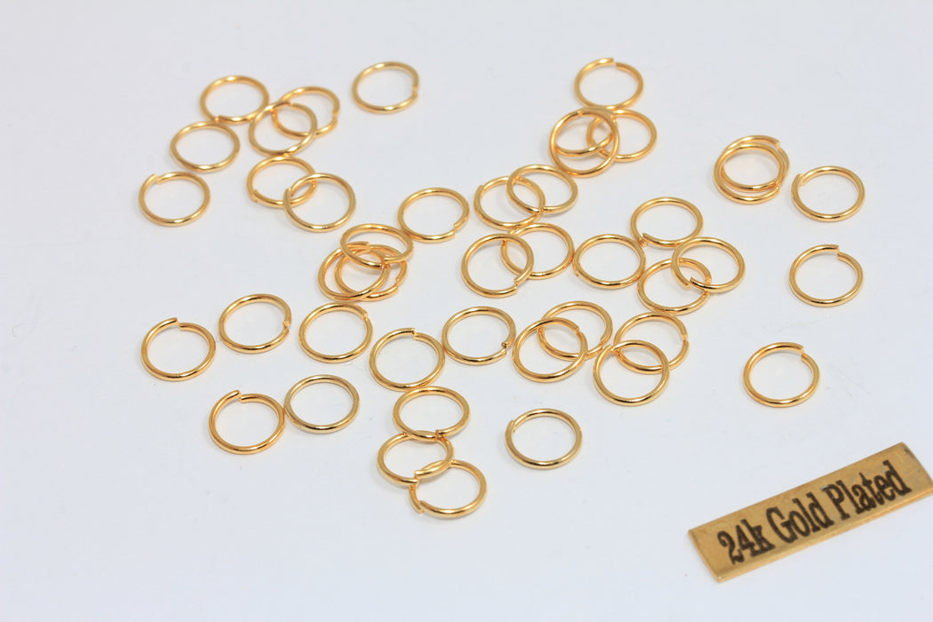 20 Ga 8mm 24k Shiny Gold Jump Rings, Gold Connector Rings, DOM29