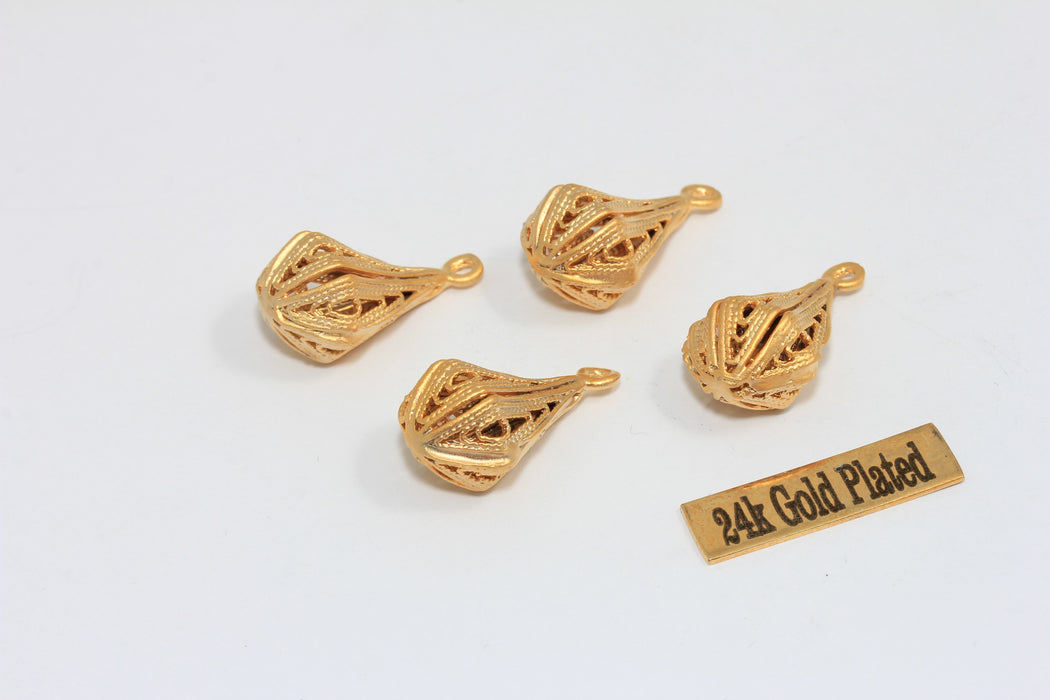 14x22mm 24k Matt Gold Bar, Drop Pendant,  Bar Pendant, DOM30