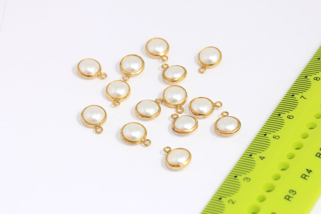 Brass Pearl Charms