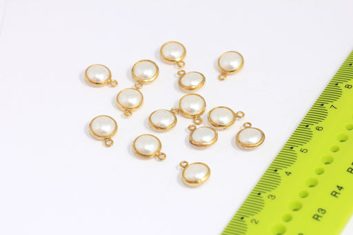 Brass Pearl Charms