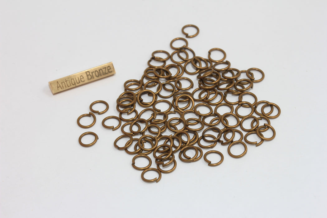 Anelli di congiunzione in bronzo anticato da 0,8x6 mm, connettori in bronzo, anelli di congiunzione aperti, DOM53