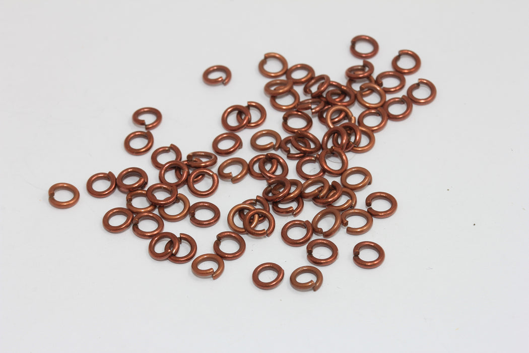 Anelli di collegamento in rame grezzo da 1,2x6 mm, anelli aperti per connettori in rame, DOM62