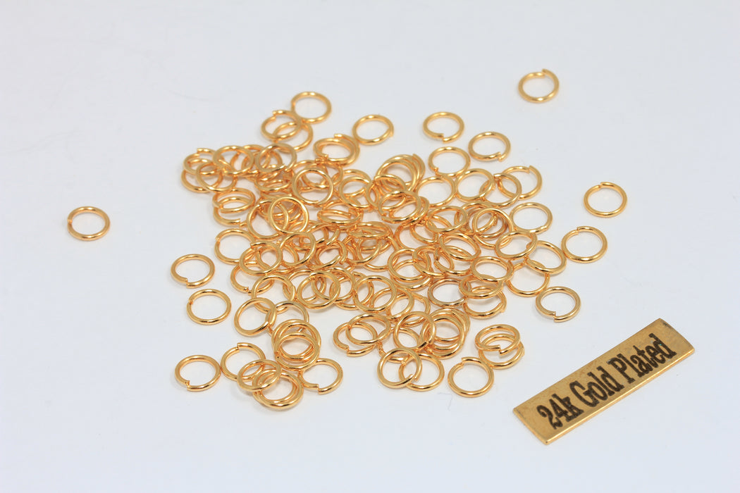 20 Ga 6mm 24 Ayar Parlak Altın Halka, Altın Konnektör, DOM4