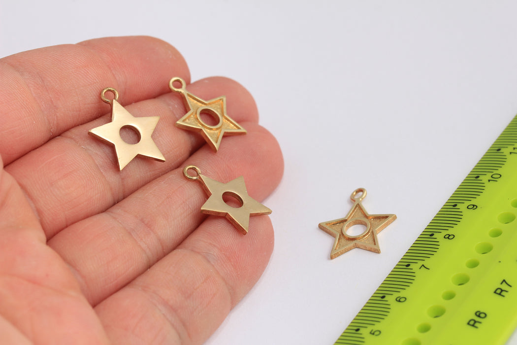 16x19mm Ham Pirinç Yıldız Takıları, Yıldız Bağlantısı, Ham Pirinç Yıldızlar, Yıldız Bilezik, Bilezik Takıları, Ham Pirinç Parçalar, ROSE230