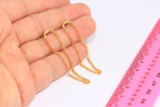  Chain Dangle Earrings, Horn Earrings