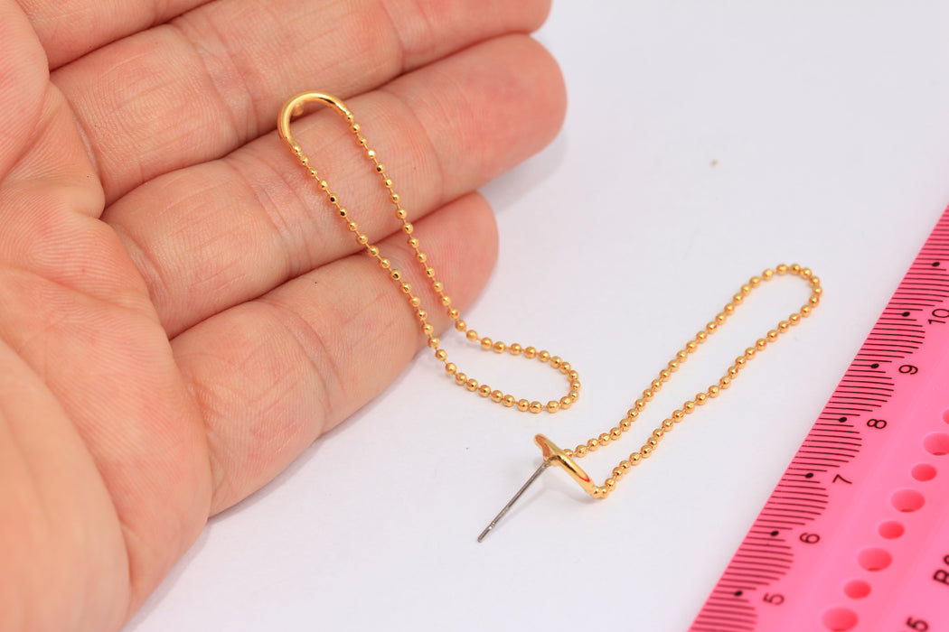 Horn Earrings, Gold Handmade Earring