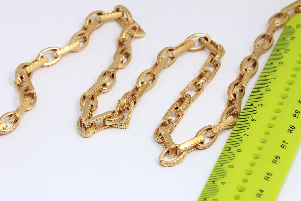 8x14mm Raw Brass Link Chain, Paperclip Link Chain, Chain Making Supplies, Adjustable Brass Chain, Handmade Chains,  BXB426-6